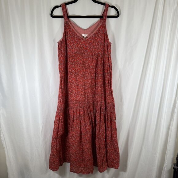 Joie Midi Dress Women's Small Red Floral Sleeveless Pullover Lightweight Vneck - Picture 1 of 11